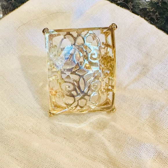 Coach Filigree Ring Clear Faceted Lucite ✨Approx 6 - Picture 12 of 13